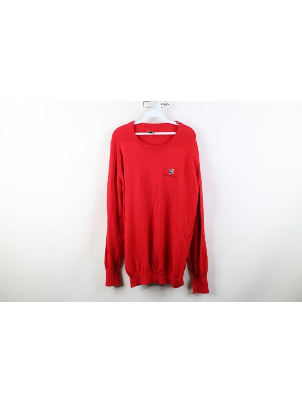 Vintage 90s Wilson Staff Mens XL Distressed Tennis Knit Crewneck Sweater Red